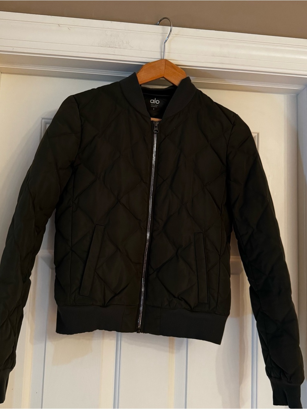 Alo Quilted Bomber Jacket - Green